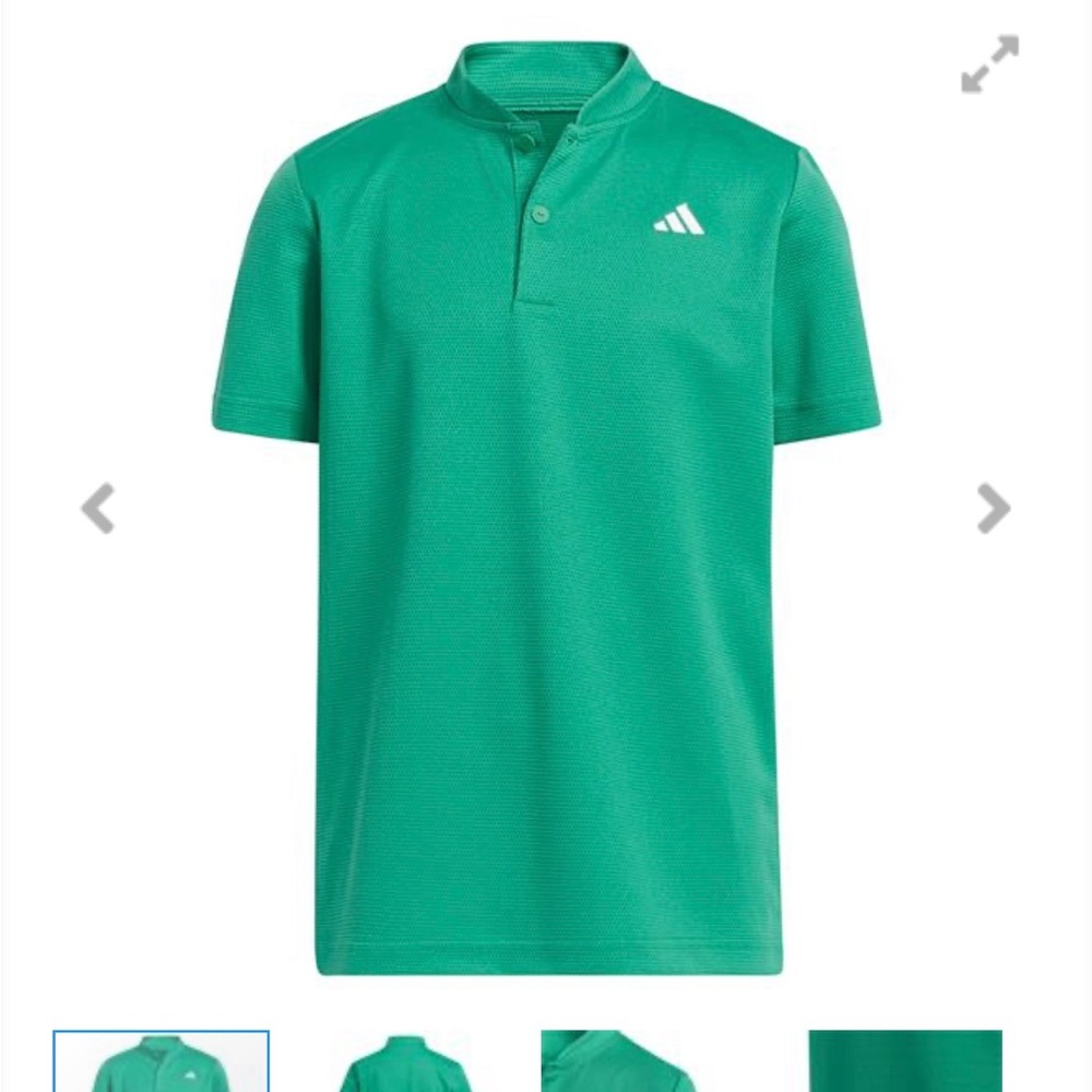 Adidas Junior Vibrant Green Sport Collar Polo Shirt Boys Size Small Never Worn
